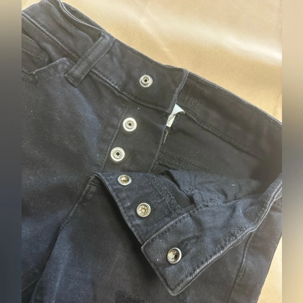 Justice‎ Black Distressed Denim Jean Shorts